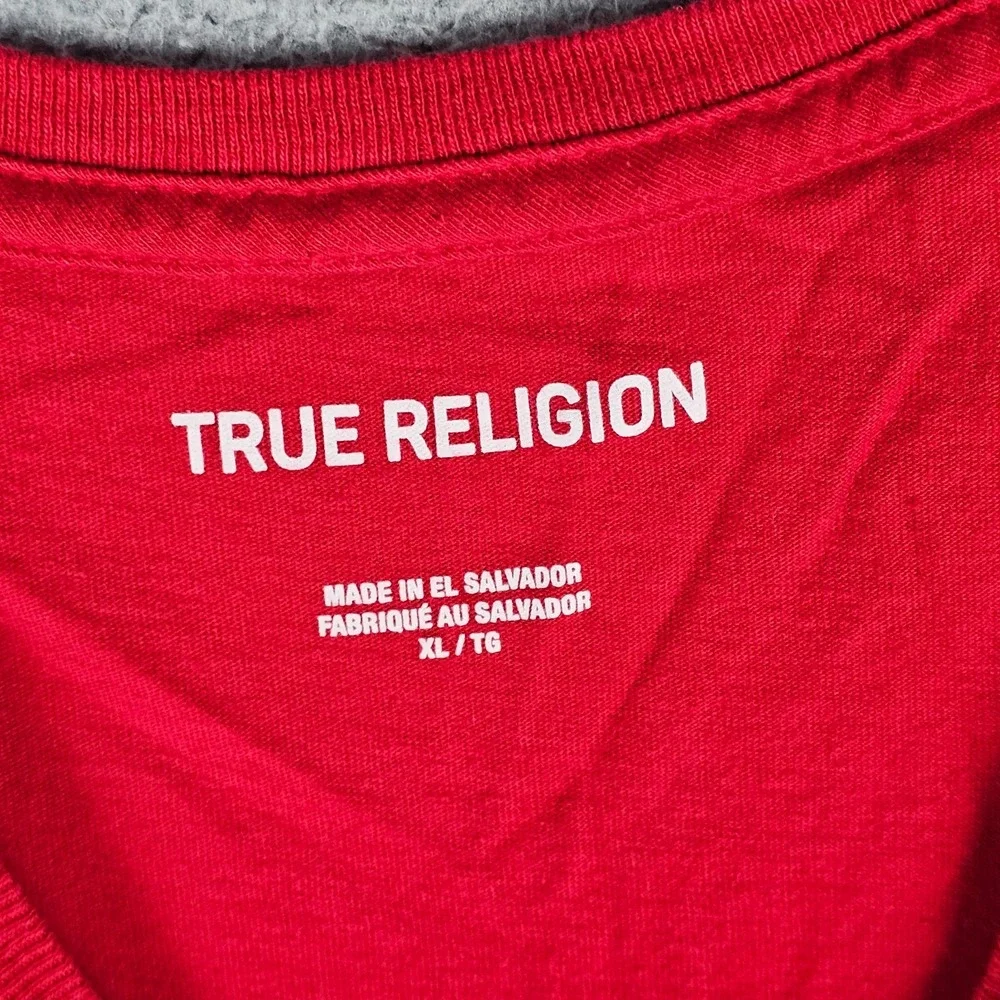 True Religion Tee Shirt Mens XL World Tour 02 TR Logo Graphic Crew Neck Pullover